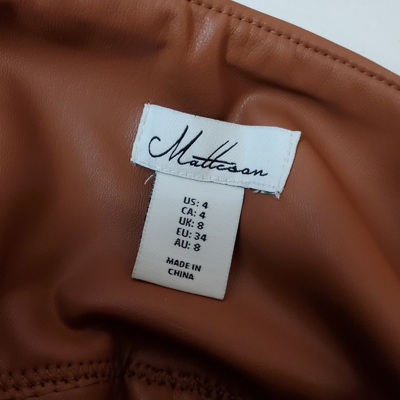 Matteson faux leather/ latex look legging pants size 4 tawny caramel - Picture 5 of 7